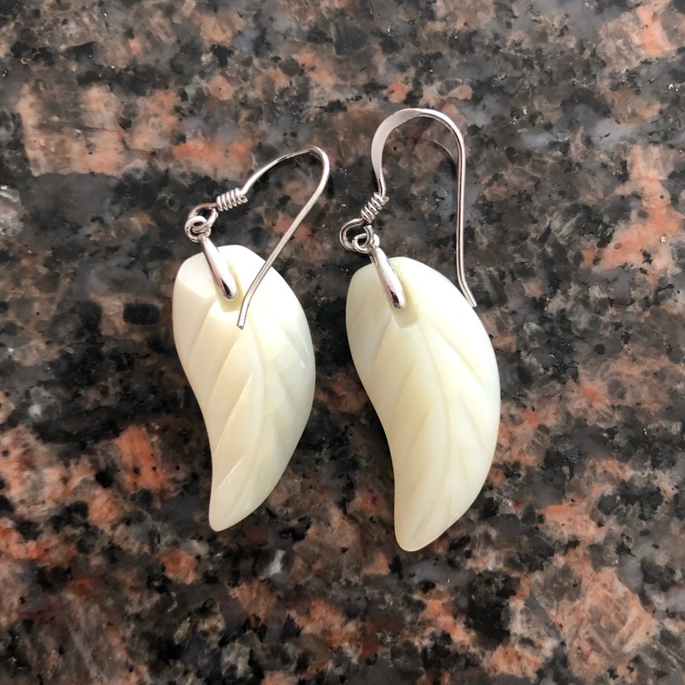 Engraved Feather-Shaped Earrings